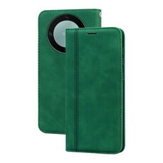 Custodia per telefono in PU con vibrazione orizzontale magnetica satinata per Honor X9b (verde)