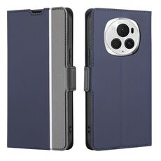 Per Honor Magic6 Pro Custodia in pelle con pulsanti laterali in twill texture (blu)