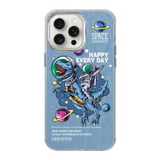 Per iPhone 15 Pro Max Illustrazione Modello Radiation Design Custodia per telefono antiurto a copertura totale (Astronauta blu)