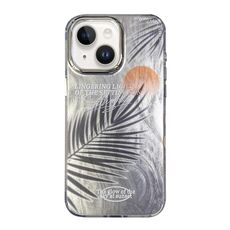 Per iPhone 15 Custodia per telefono antiurto con motivo a radiazioni, copertura totale (Sunset Frond)