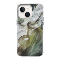 Per iPhone 15 Illustrazione Modello Radiazioni Design Custodia per telefono antiurto a copertura totale (Verde dipinto)
