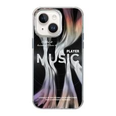 Per iPhone 15 Custodia per telefono antiurto con design a radiazioni e copertura totale (dischi musicali)