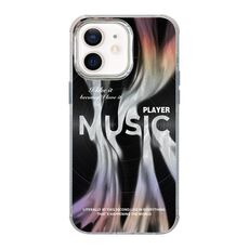 Custodia per telefono antiurto con copertura totale per iPhone 12 Illustrazione Modello Radiazioni Design (Dischi musicali)