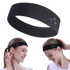 Mucro B01 Auricolare Bluetooth wireless stile turbante Fascia sportiva (nero)