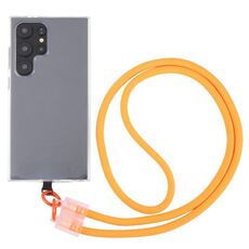 Cordino lungo a tracolla per telefono con cinturino anti-smarrimento con fibbia trasparente (arancione)