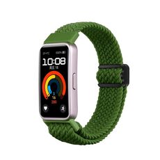 Per cinturino per orologio intrecciato in nylon con fibbia magnetica Huawei Band 9/8 (verde)