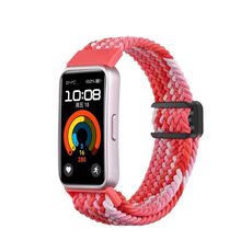 Per cinturino per orologio intrecciato in nylon con fibbia magnetica Huawei Band 9/8 (rosso brillante)