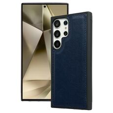 Custodia per telefono con cover posteriore in pelle di vacchetta per Samsung Galaxy S24 Ultra 5G (blu reale)