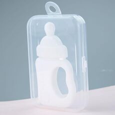Bastoncino per dentizione per morso per biberon in silicone per bambini, colore: con scatola bianco latte