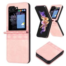 Custodia per telefono in pelle goffrata scozzese per Samsung Galaxy Z Flip6 (rosa)