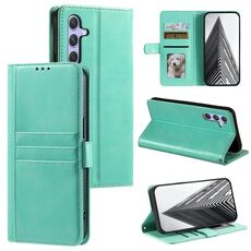Per Samsung Galaxy S23 FE 5G Custodia a portafoglio in pelle semplice con 6 carte (verde)