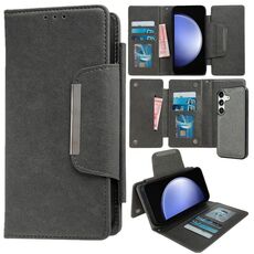 Per Samsung Galaxy S23 FE 5G Custodia multifunzionale in pelle a portafoglio con 7 carte (grigio)