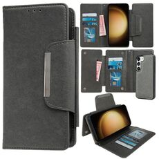 Per Samsung Galaxy S23 5G Custodia multifunzionale in pelle a portafoglio con 7 carte (grigio)