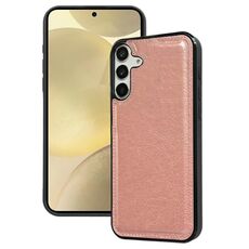 Per Samsung Galaxy S24 5G Custodia per telefono con cover posteriore in pelle di vacchetta (oro rosa)