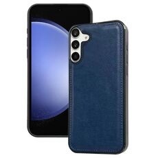 Custodia per telefono con cover posteriore in pelle di vacchetta per Samsung Galaxy S23 FE 5G (blu reale)