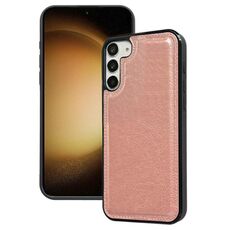 Per Samsung Galaxy S23+ 5G Custodia per telefono con cover posteriore in pelle di vacchetta (oro rosa)