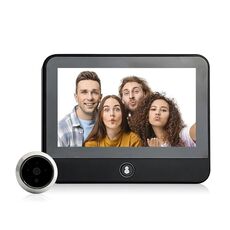 S50S Schermo LCD IPS da 4,3 pollici 1080P Visione notturna a infrarossi WiFi Smart Cat Eye Videocitofono (Nero)