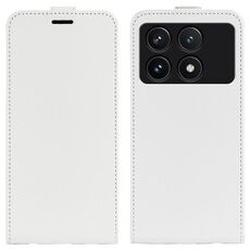 Custodia per telefono in pelle con vibrazione verticale singola per Xiaomi Redmi K70 R64 (bianca)