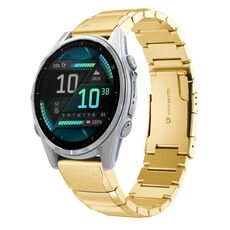 Per Garmin Descent Mk3i 43mm 20mm cinturino in acciaio inossidabile con guscio di tartaruga (oro)