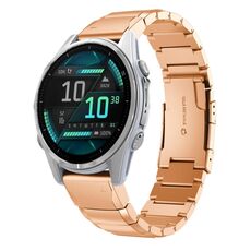 Per Garmin Descent Mk3i 43mm 20mm cinturino in acciaio inossidabile con guscio di tartaruga (oro rosa)