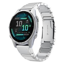Per cinturino per orologio in acciaio inossidabile con guscio di tartaruga Garmin Descent Mk3i 43mm 20mm (argento)
