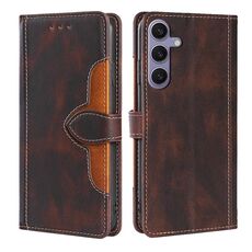 Custodia per telefono in pelle con fibbia magnetica per Samsung Galaxy S23 FE 5G (marrone)
