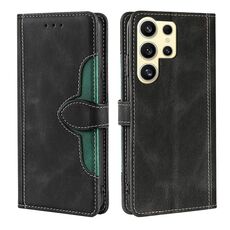 Custodia per telefono in pelle con fibbia magnetica per Samsung Galaxy S24 Ultra 5G (nero)