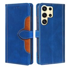 Custodia per telefono in pelle con fibbia magnetica per Samsung Galaxy S24 Ultra 5G (blu)