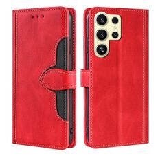 Custodia per telefono in pelle con fibbia magnetica per Samsung Galaxy S24 Ultra 5G (rosso)