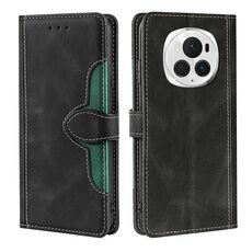 Custodia per telefono in pelle con fibbia magnetica per Honor Magic6 Pro 5G (nero)