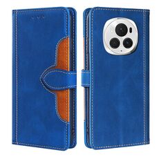 Custodia per telefono in pelle con fibbia magnetica per Honor Magic6 Pro 5G (blu)