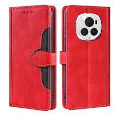 Custodia per telefono in pelle con fibbia magnetica per Honor Magic6 Pro 5G (rosso)
