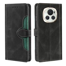 Custodia per telefono in pelle con fibbia magnetica per Honor Magic6 5G Skin Feel (nera)