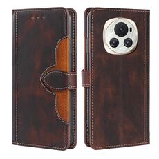 Custodia per telefono in pelle con fibbia magnetica per Honor Magic6 5G Skin Feel (marrone)