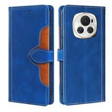 Custodia per telefono in pelle con fibbia magnetica per Honor Magic6 5G Skin Feel (blu)