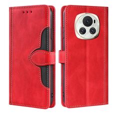 Custodia per telefono in pelle con fibbia magnetica per Honor Magic6 5G Skin Feel (rossa)