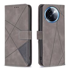 Per vivo Y200i 5G / Y38 5G Custodia in pelle con fibbia magnetica a rombo (grigio)
