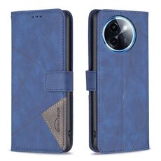 Per vivo Y200i 5G / Y38 5G Custodia per telefono in pelle con struttura a rombo con fibbia magnetica (blu)