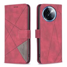 Per vivo Y200i 5G / Y38 5G Custodia in pelle con fibbia magnetica a rombo (Rosso)