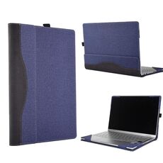 Custodia in pelle per laptop con struttura in tessuto da 13,5 pollici per Microsoft Surface Laptop 6 con funzione di supporto (blu)