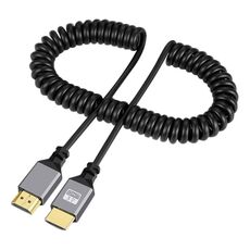 Cavo a molla HDMI tipo A a HDMI tipo A HDMI OD4.0, lunghezza: 0,5 m~2,4 m (guscio grigio)