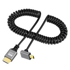 Cavo a molla con testa a gomito da HDTV a Micro HDTV per fotocamera DSLR (guscio grigio)