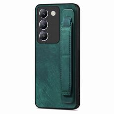 Custodia per telefono posteriore in pelle con supporto per cinturino retrò IDN per vivo Y100 (verde)
