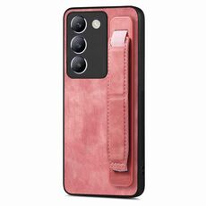 Custodia per telefono posteriore in pelle con supporto per cinturino retrò IDN per vivo Y100 (rosa)