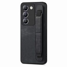 Custodia per telefono posteriore in pelle con supporto per cinturino retrò IDN per vivo Y100 (nero)