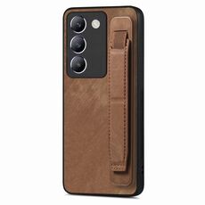 Custodia per telefono posteriore in pelle con supporto per cinturino retrò IDN per vivo Y100 (marrone)