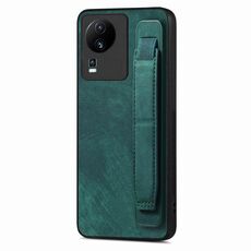 Per vivo iQOO Neo 7 SE Custodia retro in pelle con supporto per cinturino retrò (verde)