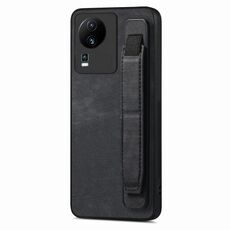 Per vivo iQOO Neo 7 SE Retro Custodia per cellulare con retro in pelle con supporto per cinturino (nero)