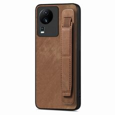 Per vivo iQOO Neo 7 SE Custodia retro in pelle con supporto per cinturino retrò (marrone)