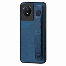 Custodia per telefono posteriore in pelle con supporto per cinturino retrò per vivo Y02 (blu)